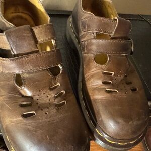 Dr. Martens Brown Leather Cut-Out Loafers